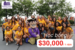 Học bổng du học Mỹ từ Whittier College lên đến $30,000